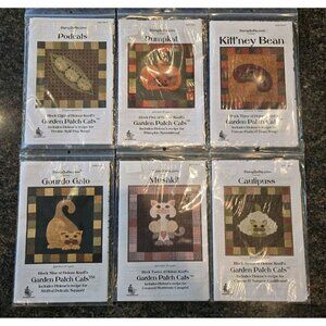Garden Patch Cats Collection 6 Patterns New Includes Recipes 18" Square SQSP-HK